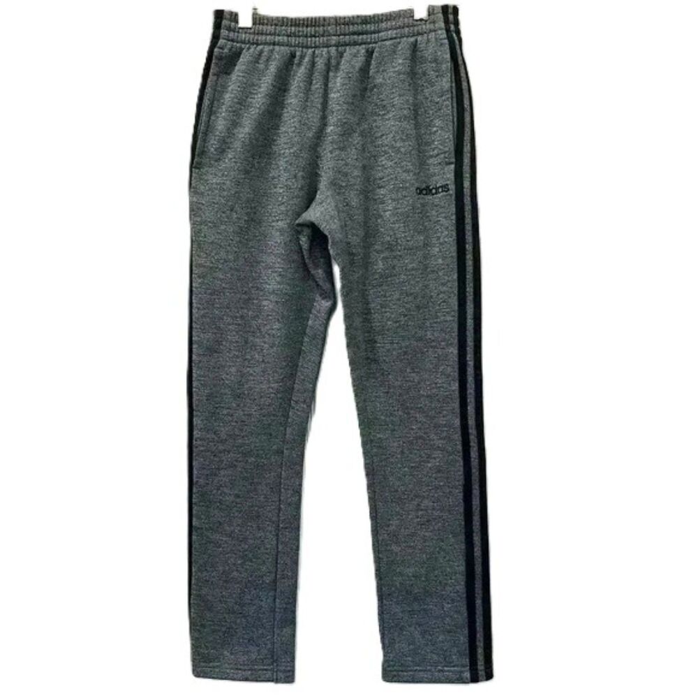 Adidas Boys Grey & Black Athletic Sweatpants Size 10/12